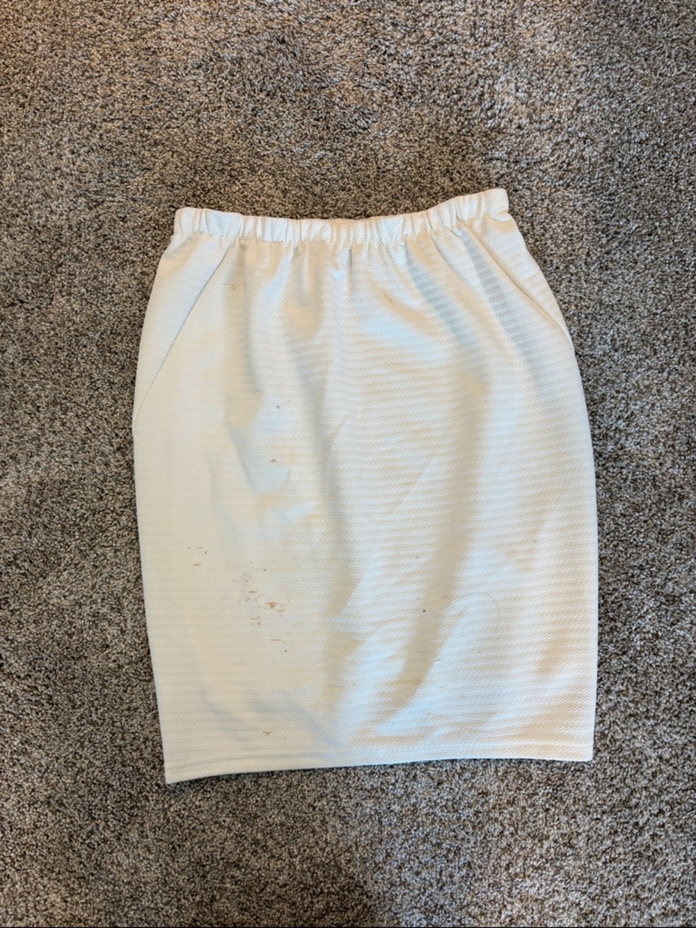 Blue Rain Ivory Textured Pencil Skirt